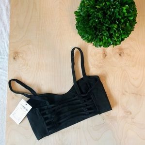Brandy Melville black strappy cage back bralette
